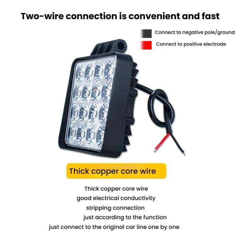 DC 12V-80V Forklift LED High Brightness Front Working Headlight, 4 Inches 9 Beads