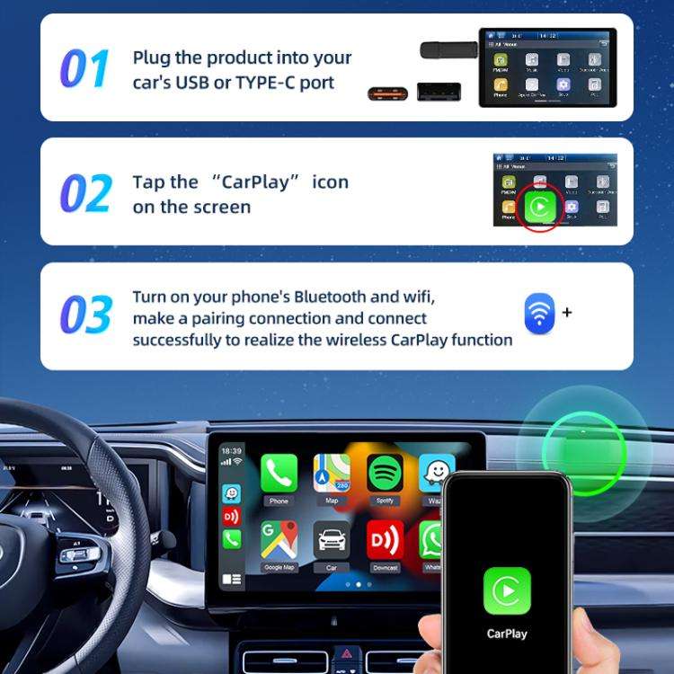 Carlinkit Original Car Wired To Wireless Carplay Adapter, SE