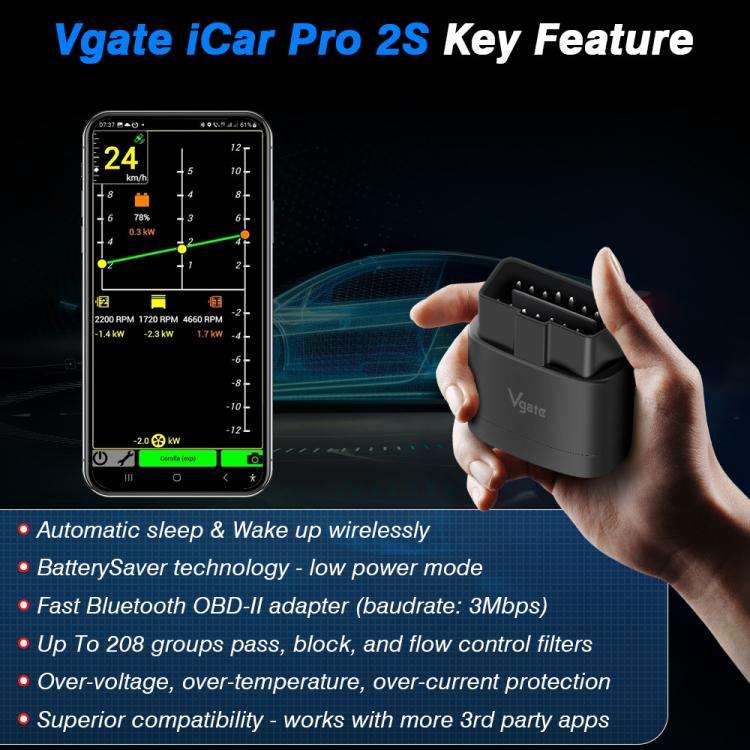 Vgate 3m bps Bluetooth Wireless Wake-up Diagnostic Instrument, Bluetooth 5.3