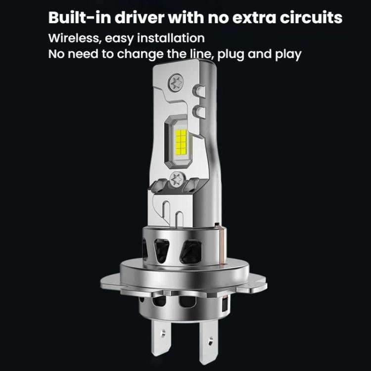 2pcs 6000K Mini Car Plug-in Integrated LED Headlights, H7