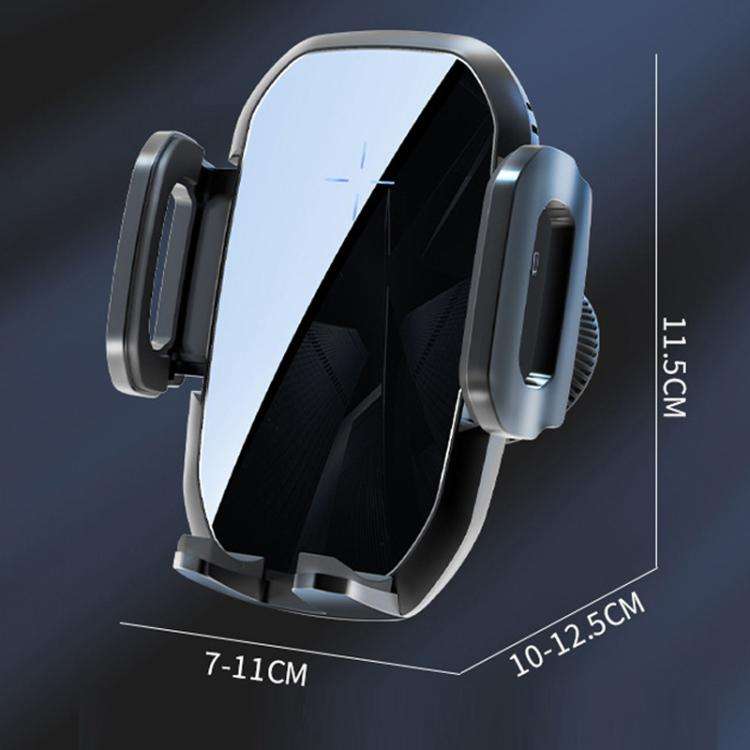 15W Wireless Induction Snap-on Charging Car Air Outlet Phone Holder, Black, Black + Long Hook Cli...