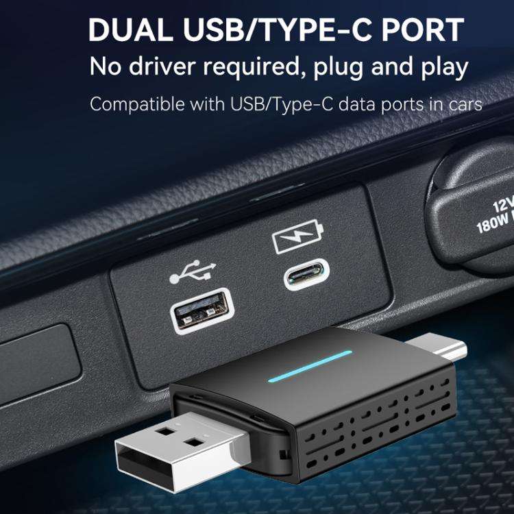 Car Wired Dual-port CarPlay/Android 2 in 1 Converts To Wireless Box, CarPlay/Android 2 in 1