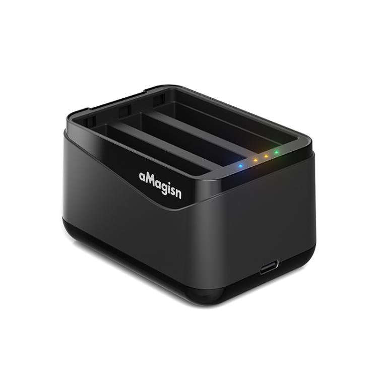 For Insta360 X5 Camera AMagisn Battery Charger Fast Charging Station For 3 Batteries Simultaneously