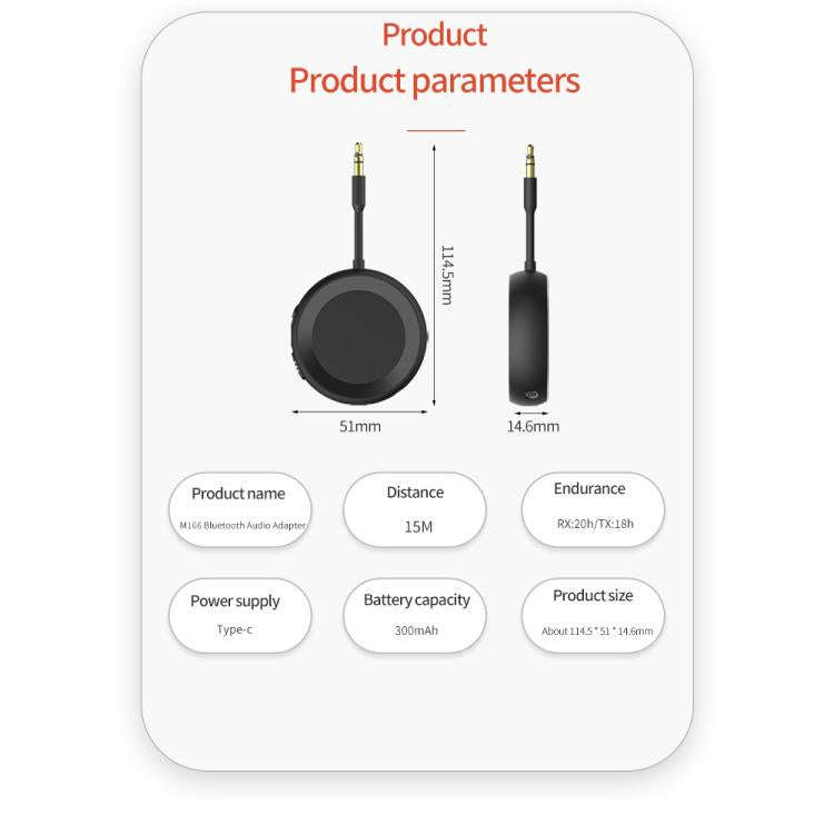 2-in-1 Bluetooth 5.4 Audio Adapter with Qualcomm Chip Low Latency Wireless Transmitter/Receiver f...
