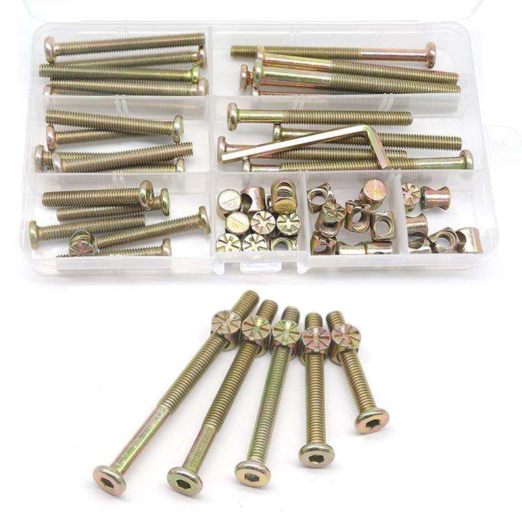 50pcs /Set M6 Colored Zinc Round Head Hexagon Socket Screw Set, 50pcs /Set