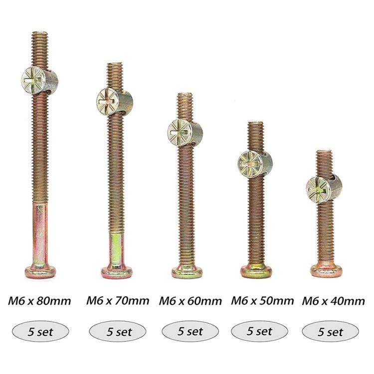 50pcs /Set M6 Colored Zinc Round Head Hexagon Socket Screw Set, 50pcs /Set