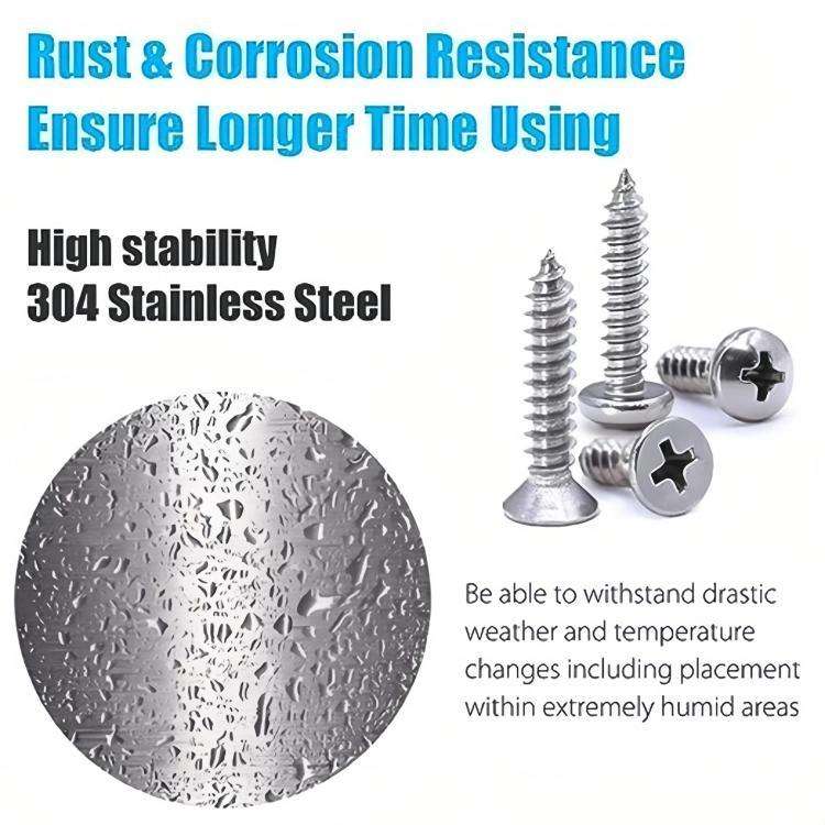 800pcs /Set Metric M2 Carbon Steel Phillips Self-Drilling Screw Kit, 800pcs /Set Round Head, 800p...