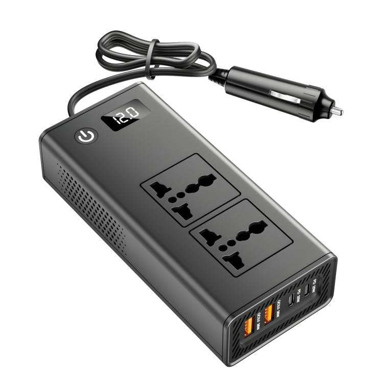 DC12V 200W Fast Charging QC3.0 PD Car Cigarette Lighter Portable Inverter, 110V US Plug, 220V Uni...