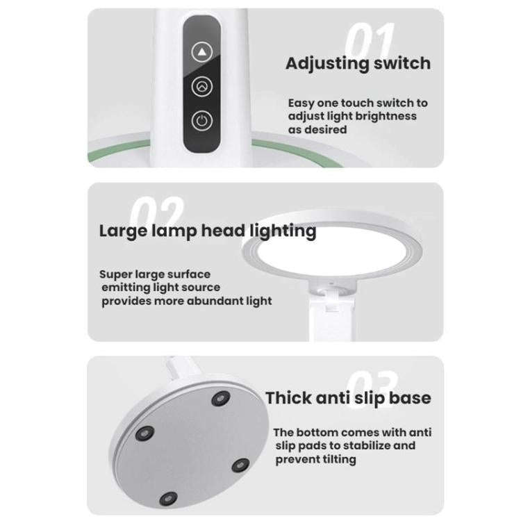 LED Desk Lamp Children Study Reading Eye-Protecting Bedside Light, Plug-in, Rechargeable, Dual-us...