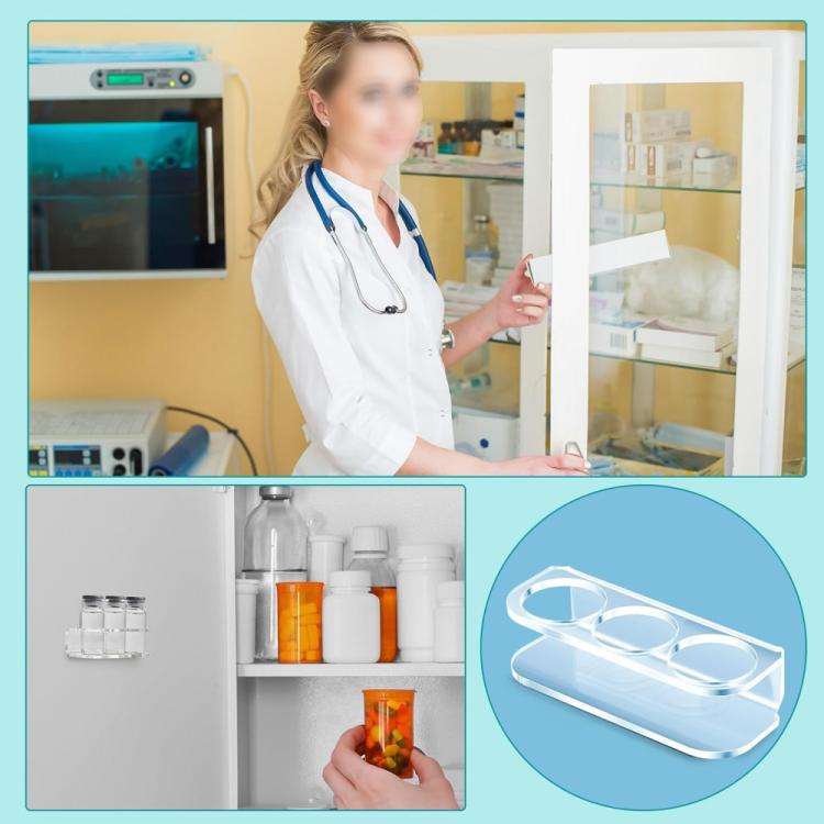 3-Hole Acrylic Tabletop Bottle Storage Stand, 3-Hole