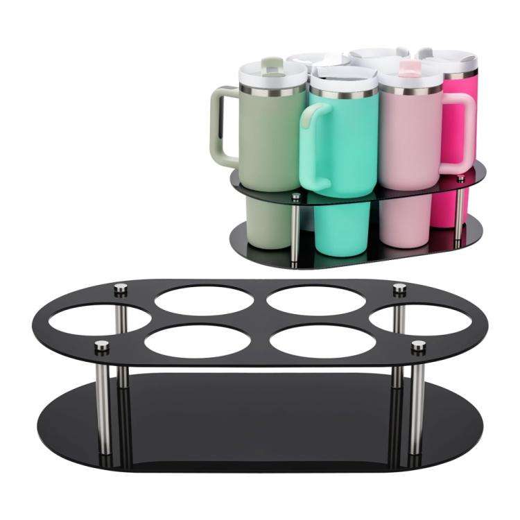 Desktop Water Bottle Storage Stand, YX174 Black, YX174 Transparent