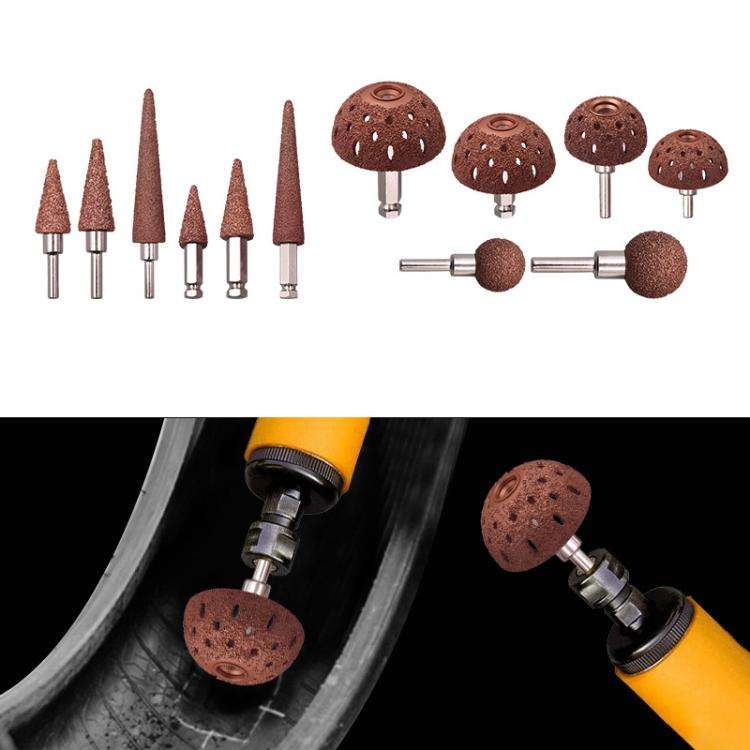 Tire Grinding Head Repair Tool, 40mm Hexagonal Rod For Repairing Defects, 40mm Round Rod For Repa...