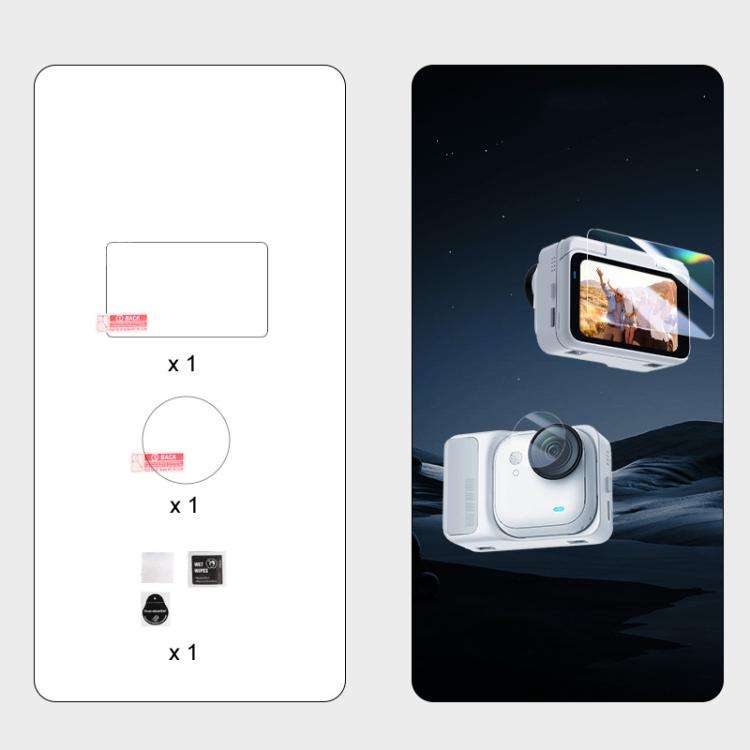 Screen Protector & Lens Film Kit Tempered Glass + Hydrogel HD Protection, For Insta360 GO Ultra  ...