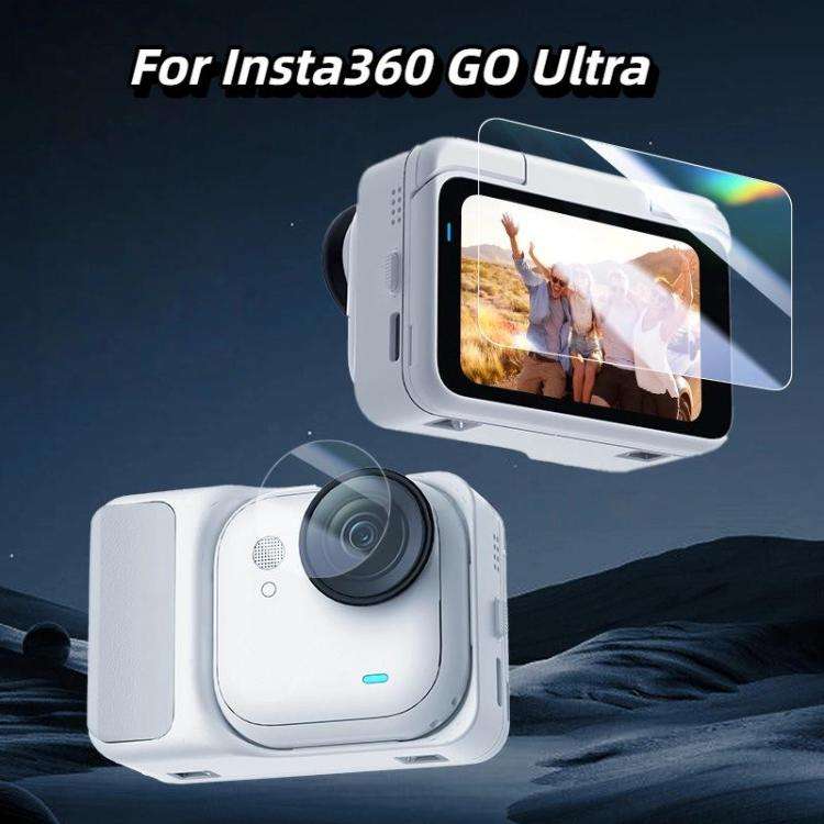 Screen Protector & Lens Film Kit Tempered Glass + Hydrogel HD Protection, For Insta360 GO Ultra  ...