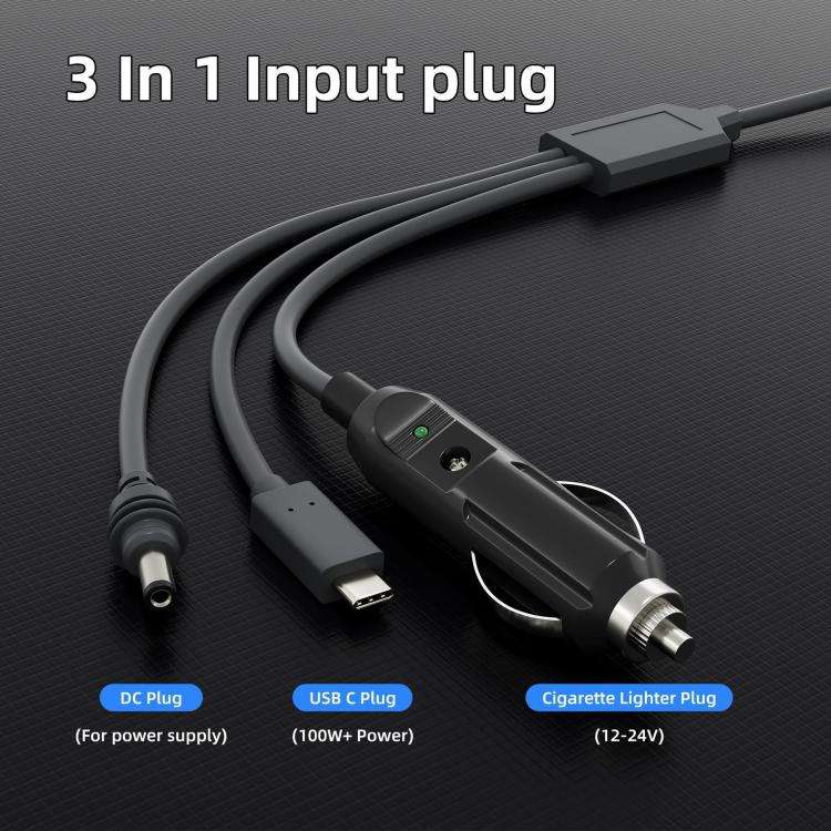 3 In 1 TYPE-C To DC Cigarette Lighter Car Charger For Starlink 4th GEN Mini, 3m, 5m