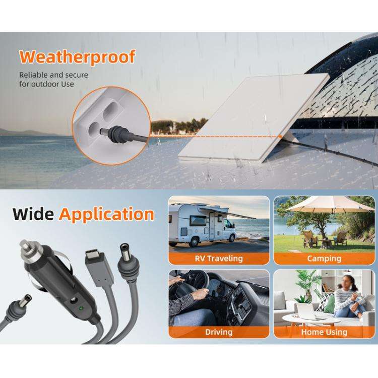 3 In 1 TYPE-C To DC Cigarette Lighter Car Charger For Starlink 4th GEN Mini, 3m, 5m