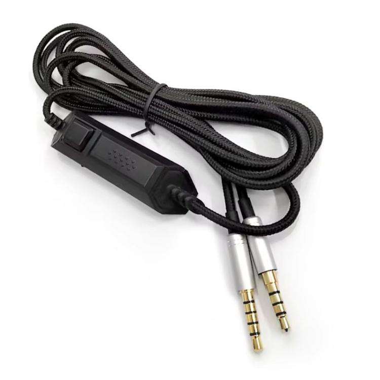 For Logitech Astro A10 / A40 Headset Gaming Headset 2m Braided Audio Cable, Silver Plug Straight ...