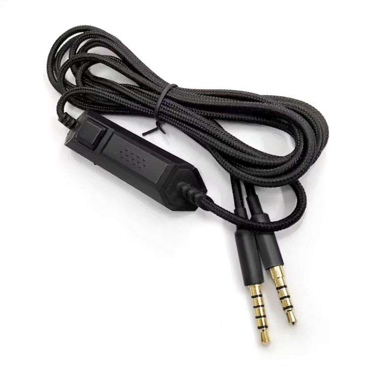 For Logitech Astro A10 / A40 Headset Gaming Headset 2m Braided Audio Cable, Silver Plug Straight ...