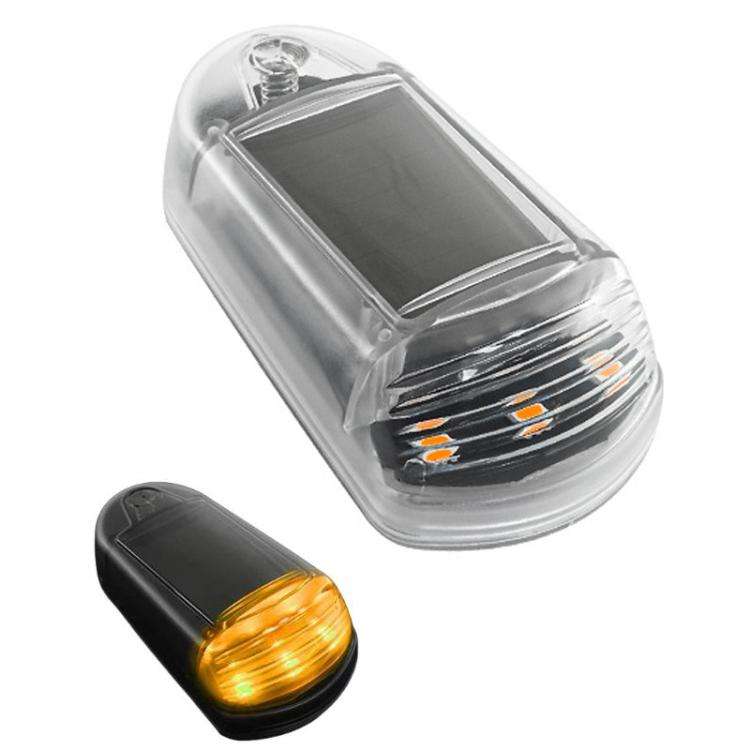 Solar-Powered Roof Warning Light LED Roof Strobe Light For Trucks Pickups, Transparent Yellow Lig...