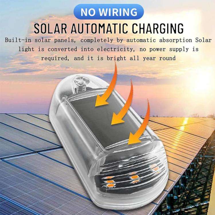 Solar-Powered Roof Warning Light LED Roof Strobe Light For Trucks Pickups, Transparent Yellow Lig...