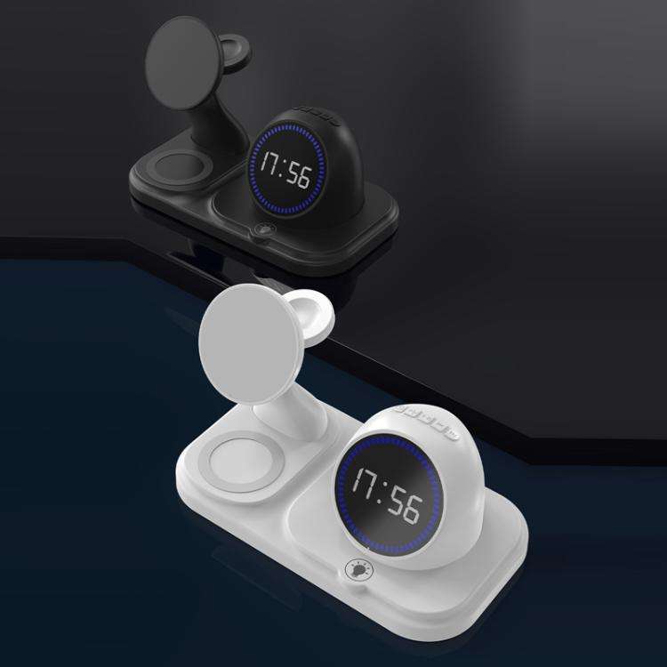 6 in 1 Desktop Magnetic Wireless Charging Clock Countdown RGB Bluetooth Speaker