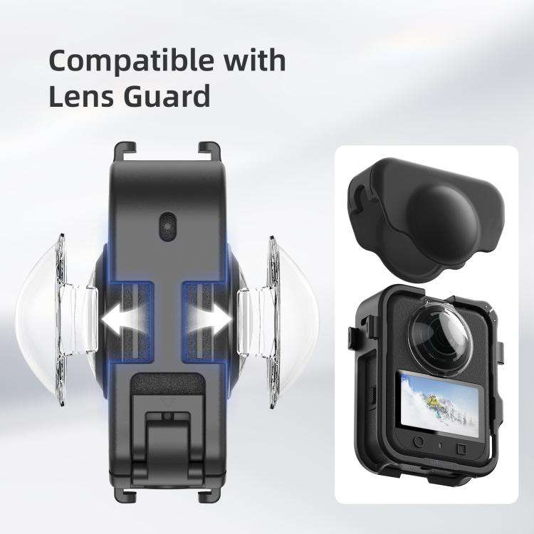 For DJI Osmo 360 aMagisn Expansion Cage Plastic Frame with Lens Cap