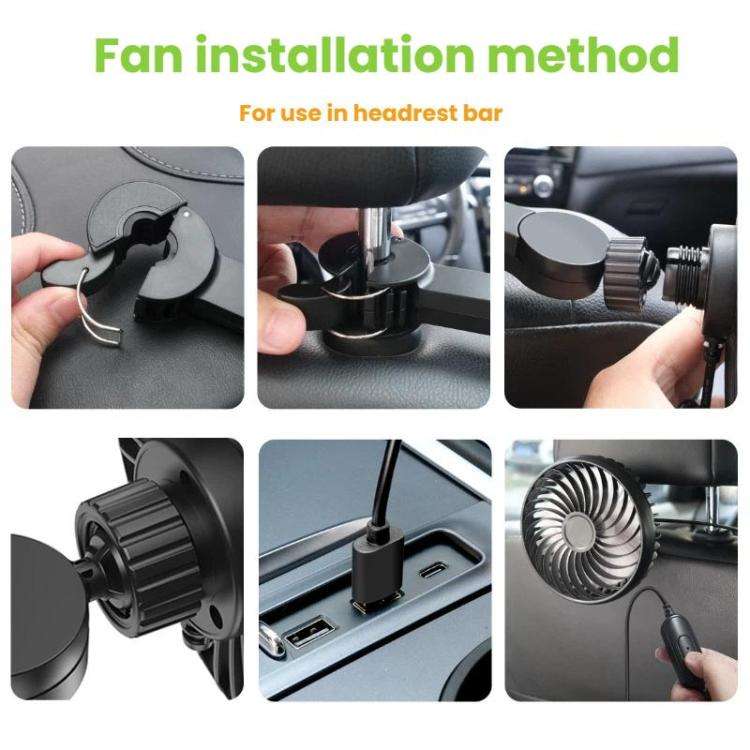 Car Rear USB Silent Three-Speed Adjustable Fan