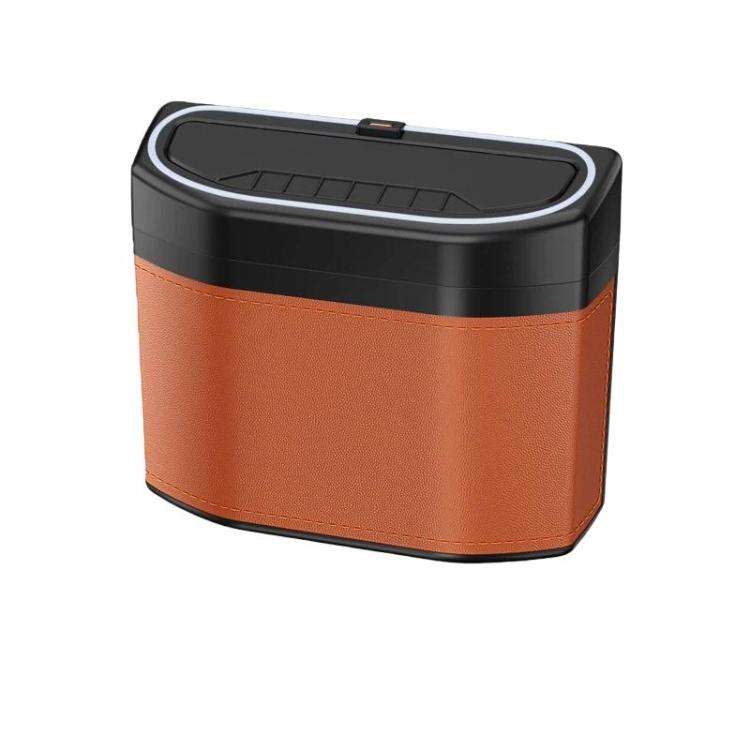Car Trash Can Side-mounted Storage Box With Light