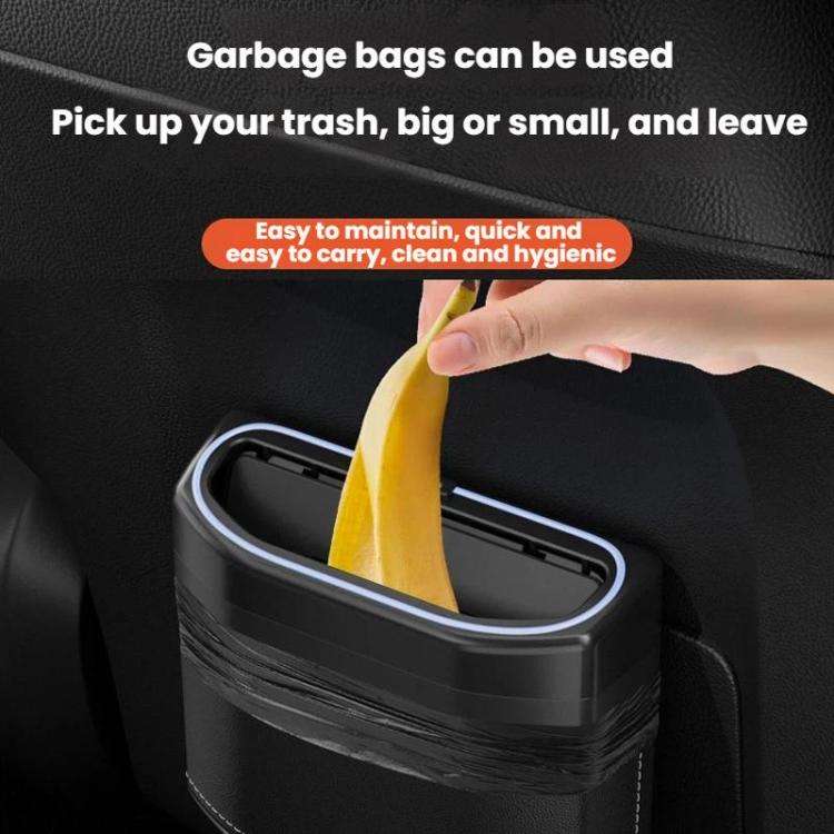 Car Trash Can Side-mounted Storage Box With Light