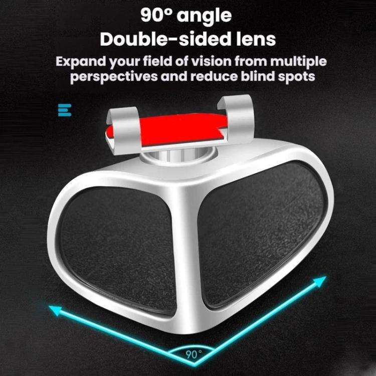 360 Degree Adjustable Wide-Angle Blind Spot Assist Mirror For Cars, Black Left, Black Right, Whit...