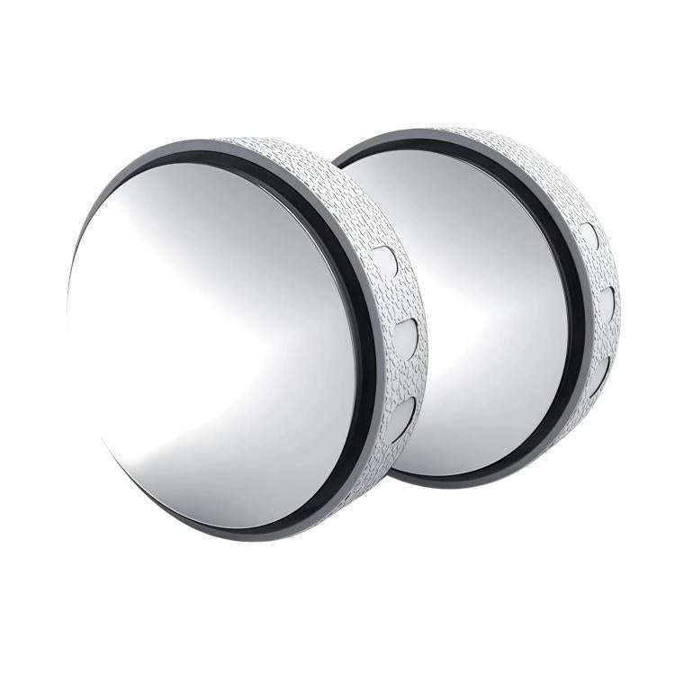 Car Suction Cup Type 360-Degree Adjustable Wide-View Reversing Mirror, Silver Pattern, Black Patt...