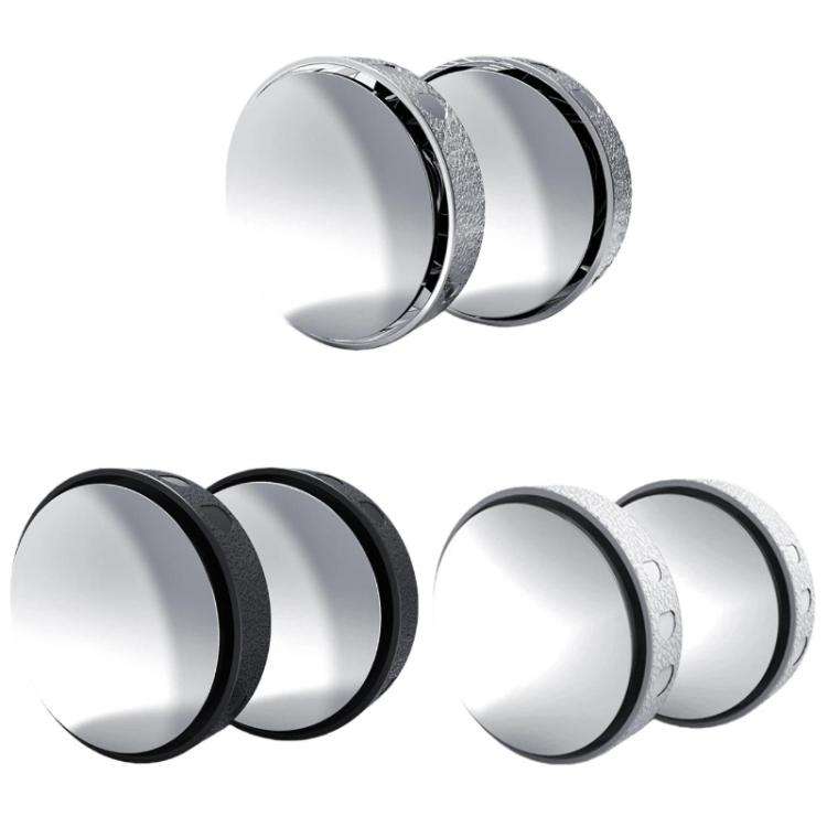Car Suction Cup Type 360-Degree Adjustable Wide-View Reversing Mirror, Silver Pattern, Black Patt...