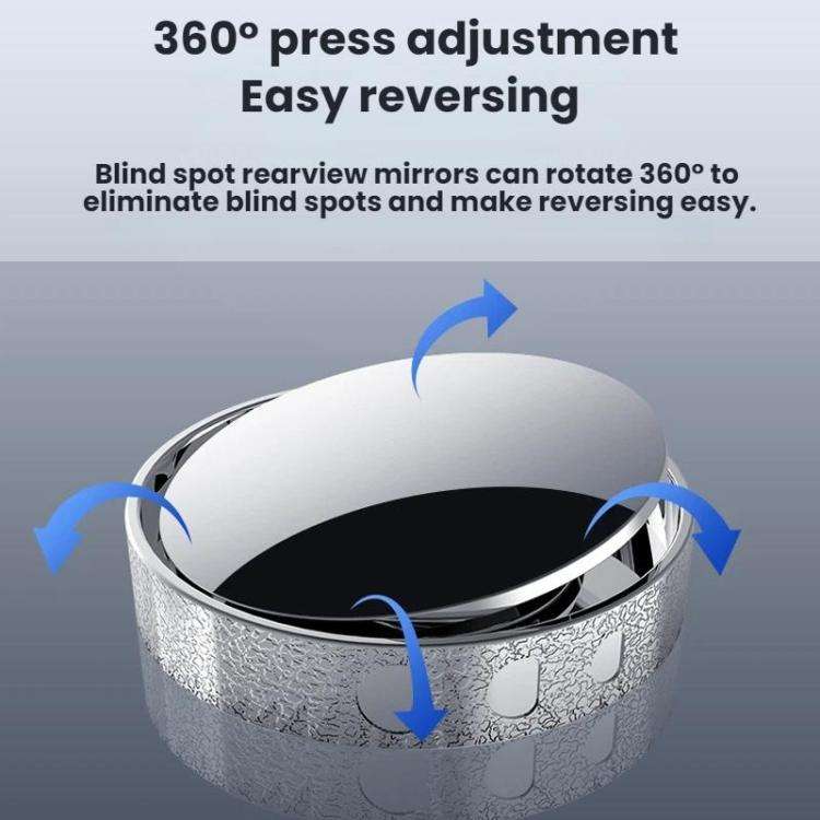 Car Suction Cup Type 360-Degree Adjustable Wide-View Reversing Mirror, Silver Pattern, Black Patt...