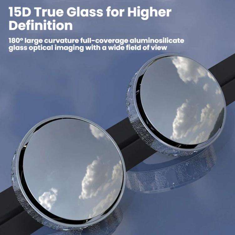 Car Suction Cup Type 360-Degree Adjustable Wide-View Reversing Mirror, Silver Pattern, Black Patt...