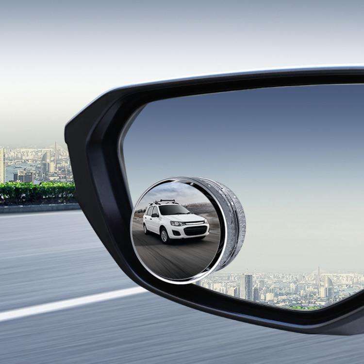 Car Suction Cup Type 360-Degree Adjustable Wide-View Reversing Mirror, Silver Pattern, Black Patt...