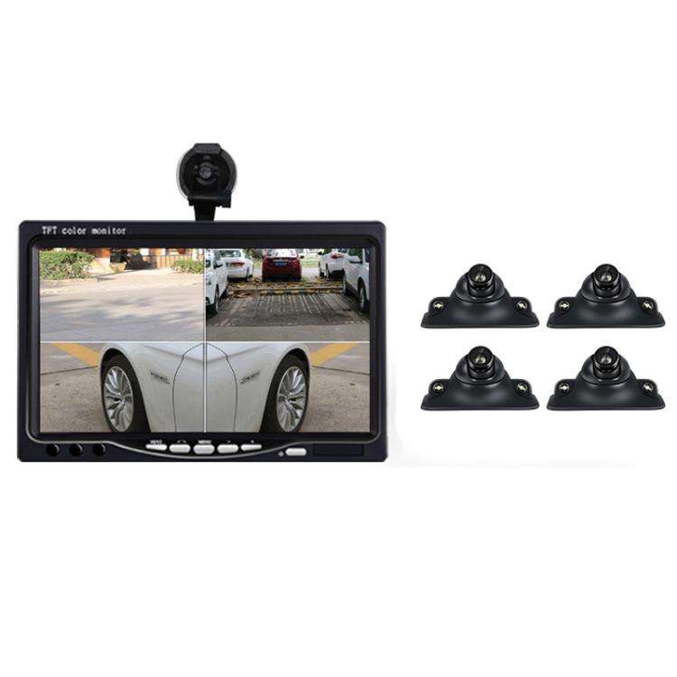 7 inch 4-split Car Display + 4 Light Sensitive 360 Degree Panoramic Reversing Cameras, LED Versio...