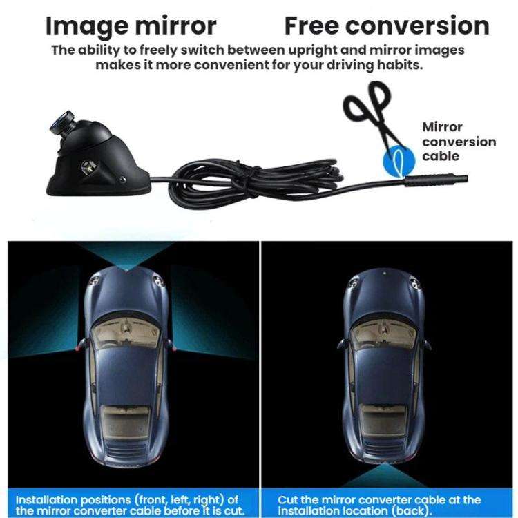 7 inch 4-split Car Display + 4 Light Sensitive 360 Degree Panoramic Reversing Cameras, LED Versio...