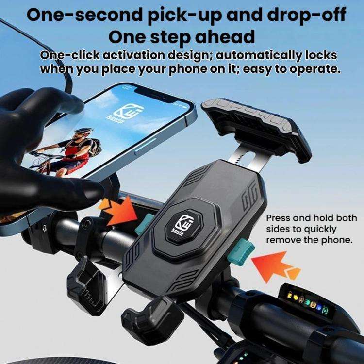 Kewig Motorcycle Riding Phone Mount Universal Quick-Release Phone Clip, Handlebars, Rear View Mir...