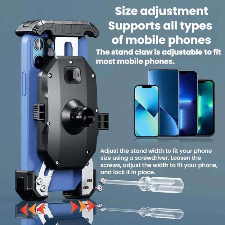 Kewig Motorcycle Riding Phone Mount Universal Quick-Release Phone Clip, Handlebars, Rear View Mir...
