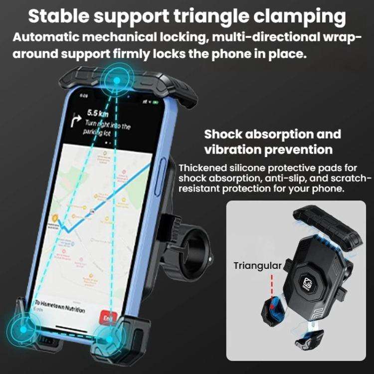 Kewig Motorcycle Riding Phone Mount Universal Quick-Release Phone Clip, Handlebars, Rear View Mir...