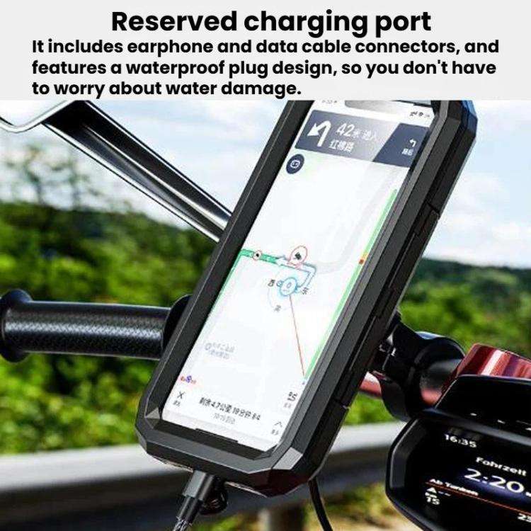 Motorcycle Heightened Rainproof Case Mount Bicycle Waterproof Box Phone Holder, Large Handlebar, ...