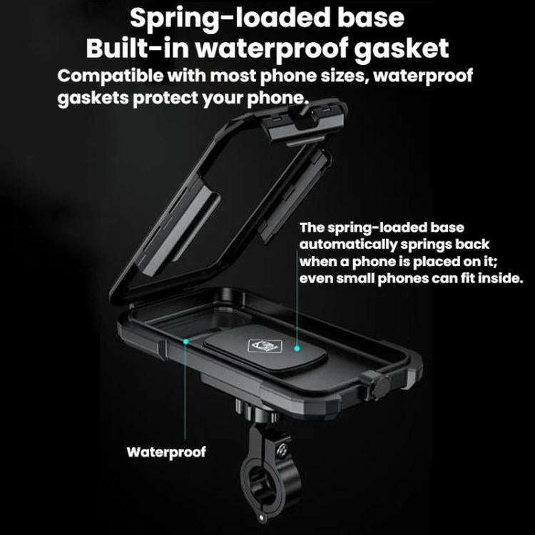 Motorcycle Heightened Rainproof Case Mount Bicycle Waterproof Box Phone Holder, Large Handlebar, ...