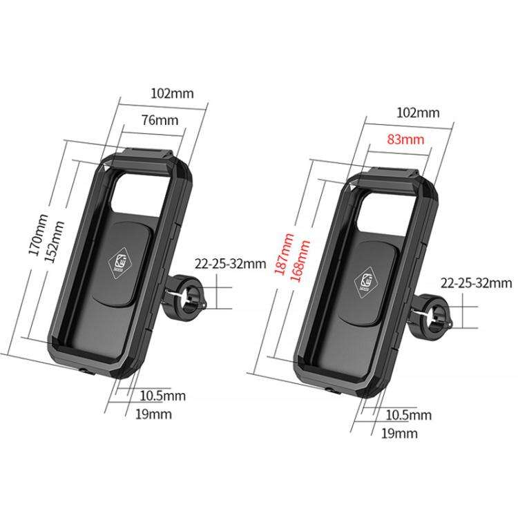 Motorcycle Heightened Rainproof Case Mount Bicycle Waterproof Box Phone Holder, Large Handlebar, ...