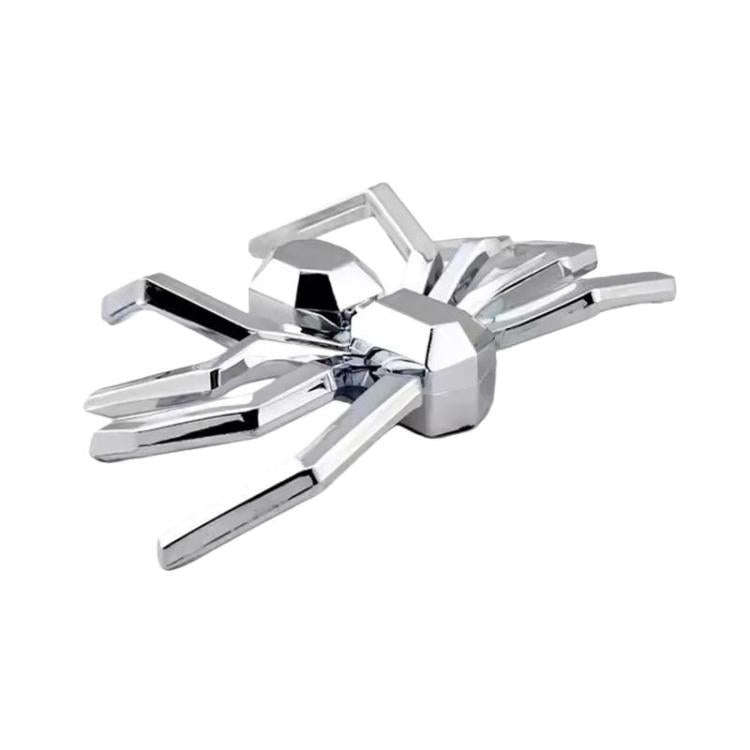 2pcs General Car Metallic Spider Emblem 3D Car Decorative Sticker, Metallic Spider