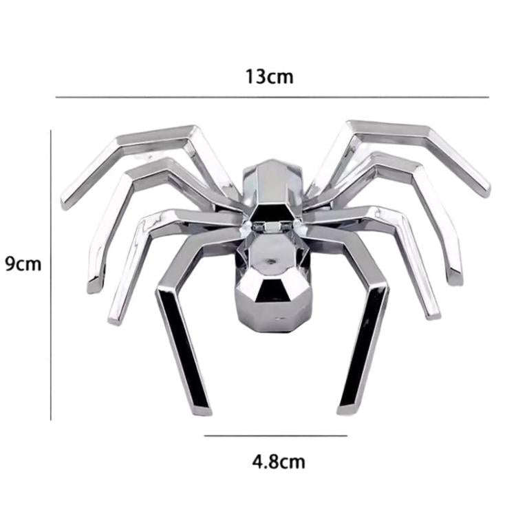 2pcs General Car Metallic Spider Emblem 3D Car Decorative Sticker, Metallic Spider