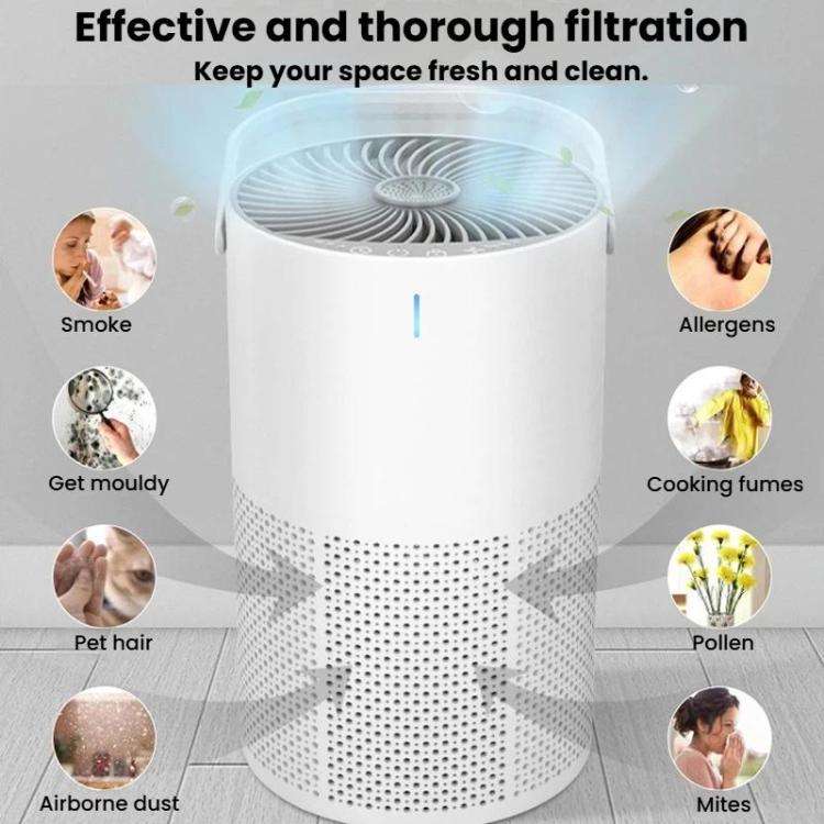 K802-1 Home Touch-Control Air Purifier With Low Noise & LED Light Odor-Eliminating Aromatherapy A...