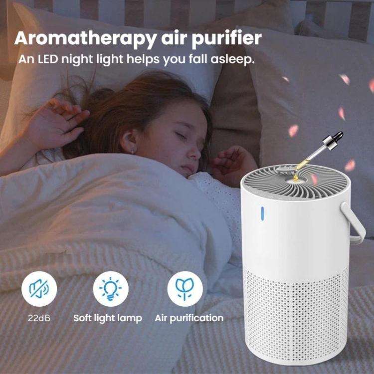 K802-1 Home Touch-Control Air Purifier With Low Noise & LED Light Odor-Eliminating Aromatherapy A...