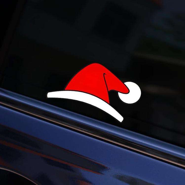 5pcs Waterproof Christmas Hat Car Window Decals Holiday Automotive Stickers