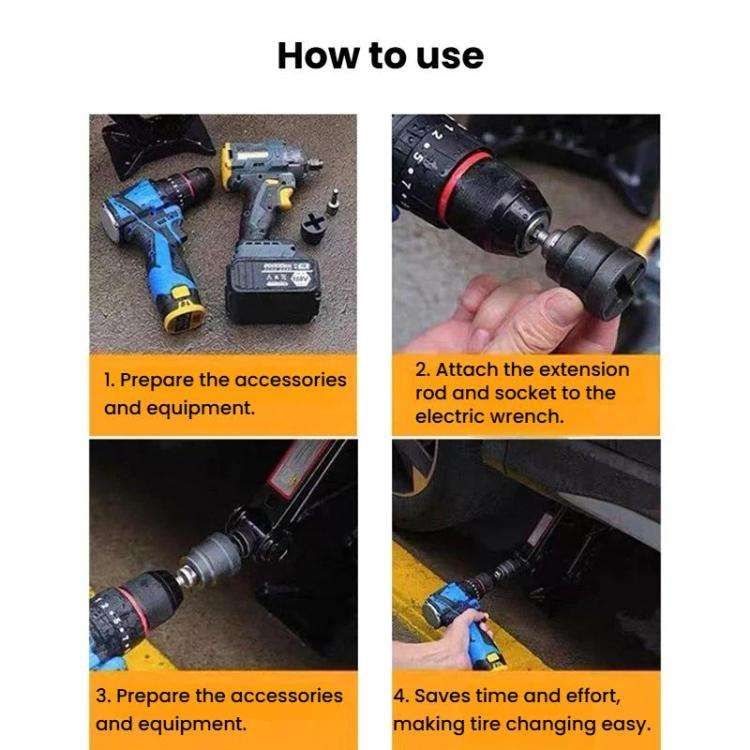Labor-Saving Jack Socket For Electric Wrench Auxiliary Tire Removal Tool, Labor-Saving Jack Socket