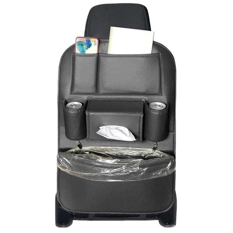 1109 Car Seat Back Leather Storage Organizer Vehicle-Mounted Hanging Trash Bag